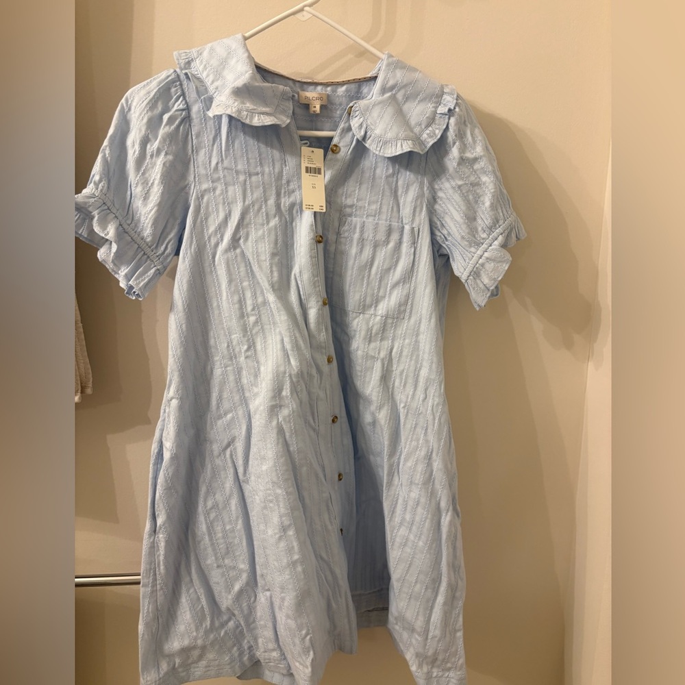 Pilcro collared button-front mini dress